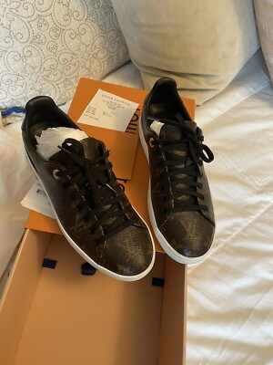 Louis Vuitton Front Row Leather LV Monogram Sneakers 36.5 . Authentic. Box And R | eBay US