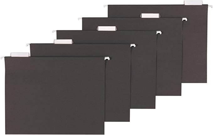 Amazon Basics Hanging Folders, Letter Size, Black, 25-Pack | Amazon (US)