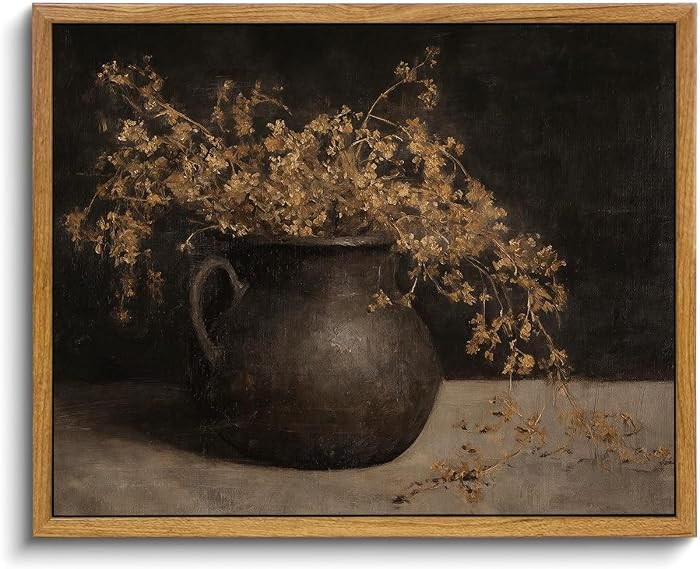 KISSFOX Framed Wall Art Vintage Wall Decor Flowers Canvas Art Moody Pictures Botanical Paintings ... | Amazon (US)