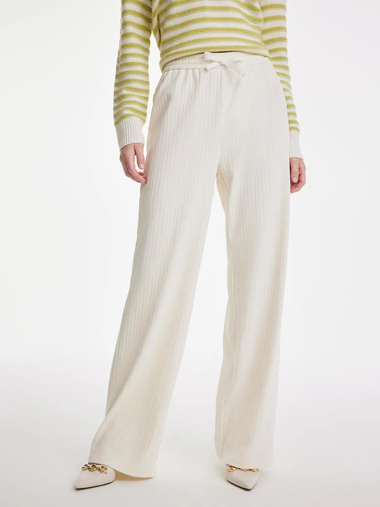 Straight Wide Leg Knitted Pants | GOELIA