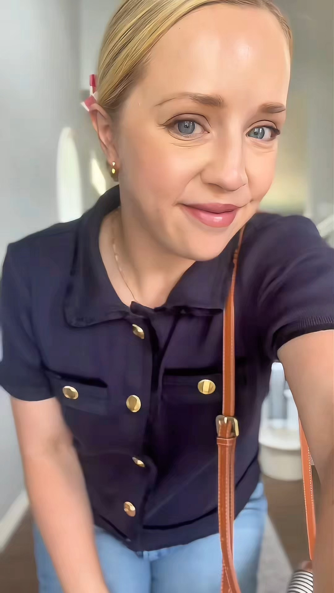 Easy outfit for July 4th! Wearing xs in this navy button up. Suggest 1 size up in the red and white flats since they only come in whole sizes. Similar petite jeans. 

July 4th, Fourth of July, July fourth outfit, summer outfit 

#LTKPetite #LTKSaleAlert #LTKFindsUnder100