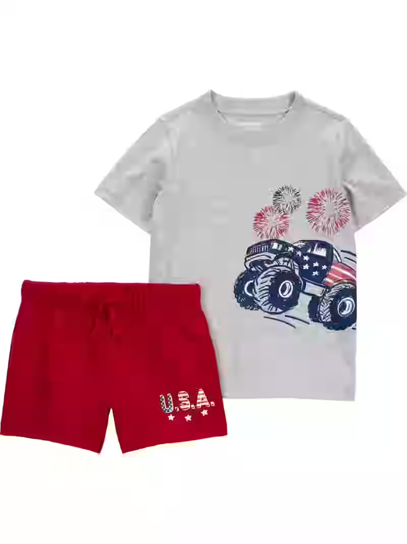 Carter's Child of Mine Baby and Toddler Boy Patriotic Outfit Set, 2-Piece, Sizes 12M-5T | Walmart (US)