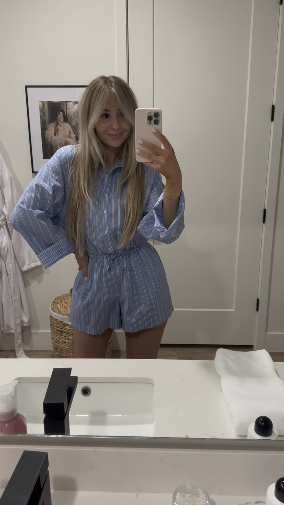 not usually a romper girl, but I’m obsessed with this one! 

romper | blue and white striped romper | vacation style | summer style | vacation outfit | beach outfit | poolside chic | summer blues | summer outfit inspo | hamptons style | beach coverup | 