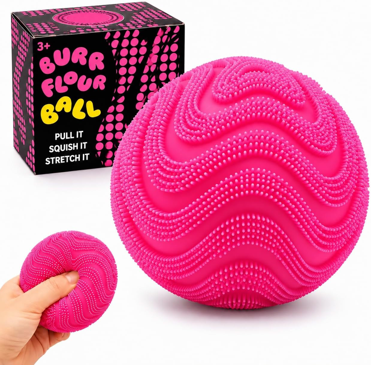 Fuzz Ball Squishy Stress Ball,Soft Fidget Squishy Fuzz Squeeze Ball for Adults,Anxiety Stress Relief Toys,Party Favors Gift for Adults (Pink Ball) | Amazon (US)