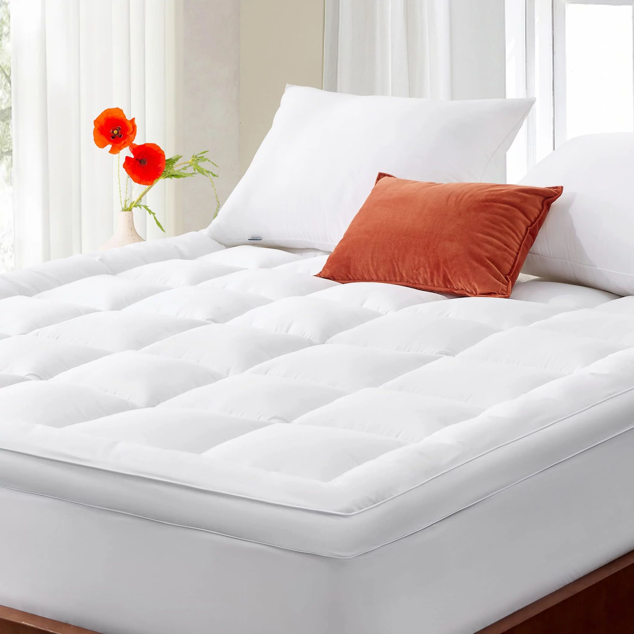 MERITLIFE Extra Thick Cooling Queen Mattress Topper, Plush Pillow Top with Baffle Box Design, Han... | Walmart (US)