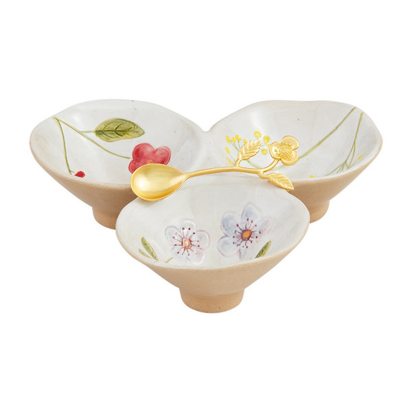 Flower Triple Tidbit Set | Mud Pie