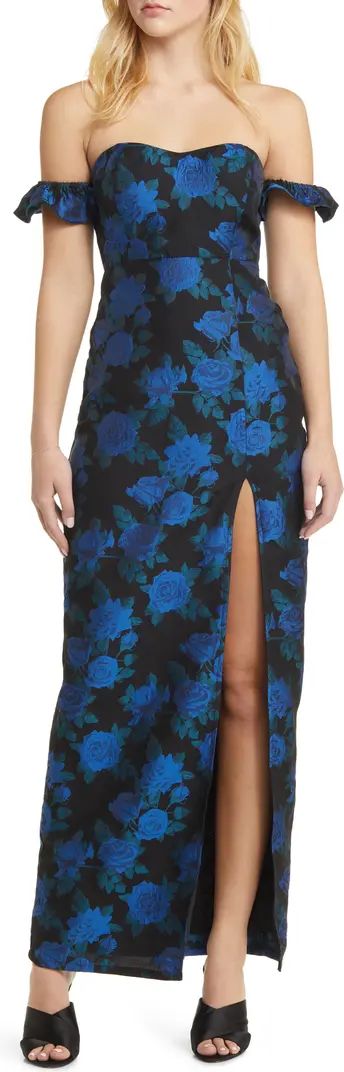 Lulus Exceptional Occasion Floral Jacquard Off the Shoulder Gown | Nordstrom | Nordstrom