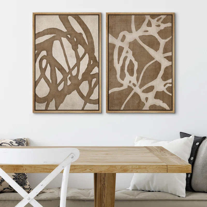 wall26 Natural Flow Abstract Earth Tone Organic Shapes Cozy Neutral Minimal Decor Nordic Zen Boho... | Wayfair North America