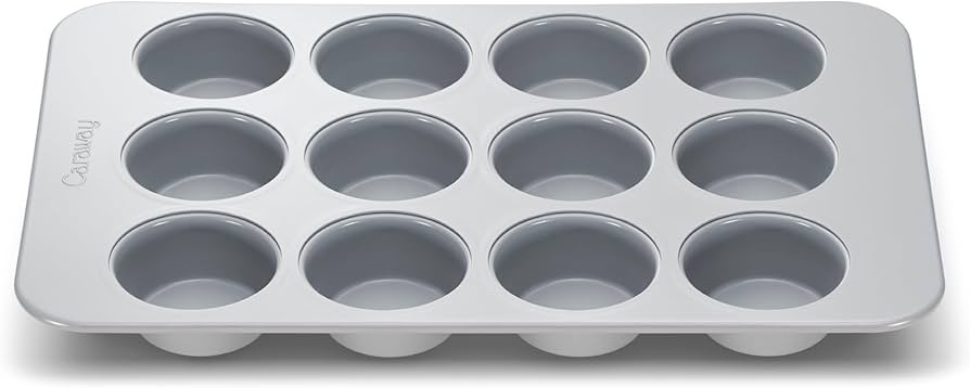 Caraway Non-Stick Ceramic 12-Cup Muffin Pan - Naturally Slick Ceramic Coating - Non-Toxic, PTFE &... | Amazon (US)