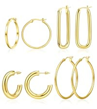 Adoyi 9 Pairs Gold Hoop Earrings Set for Women Girls Gold Twisted Huggie Hoops Earrings 14K 18K G... | Amazon (US)