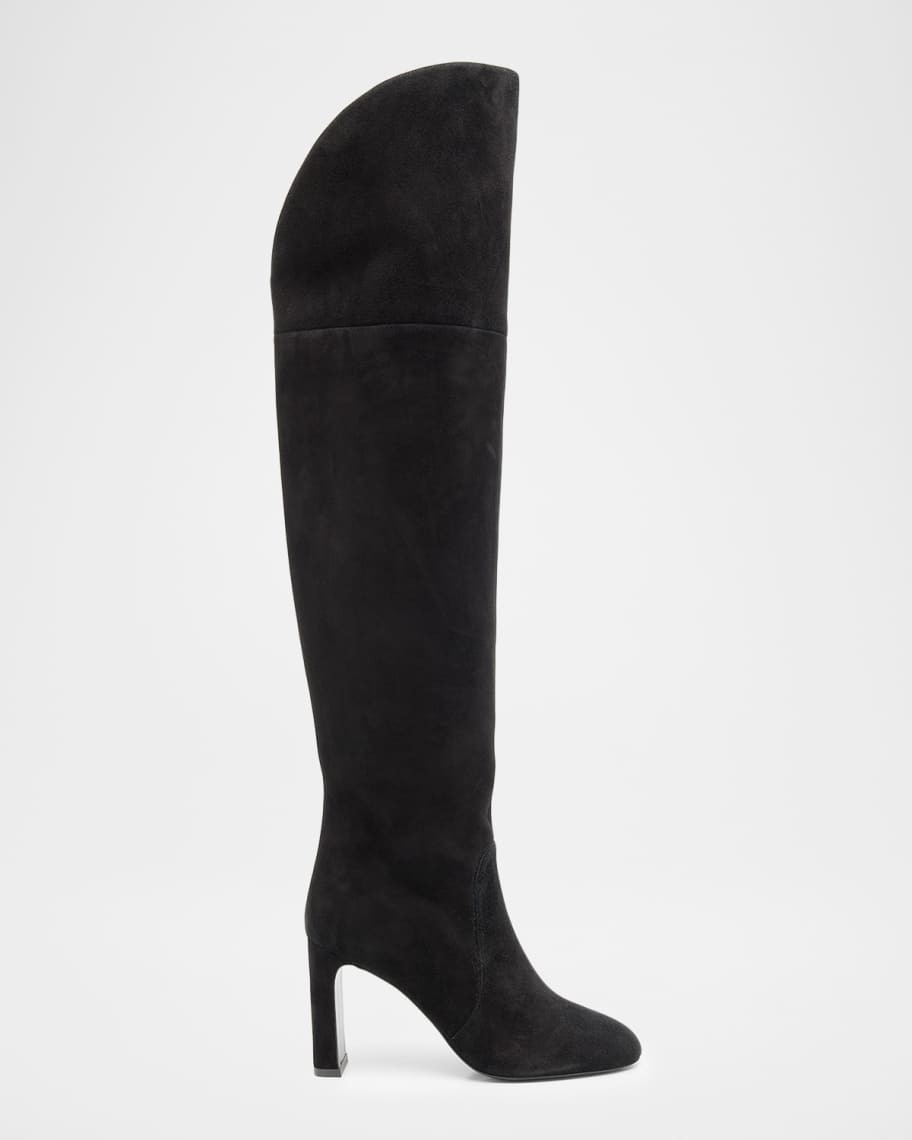 Stuart Weitzman Babette Tubo Suede Over-The-Knee Boots | Neiman Marcus
