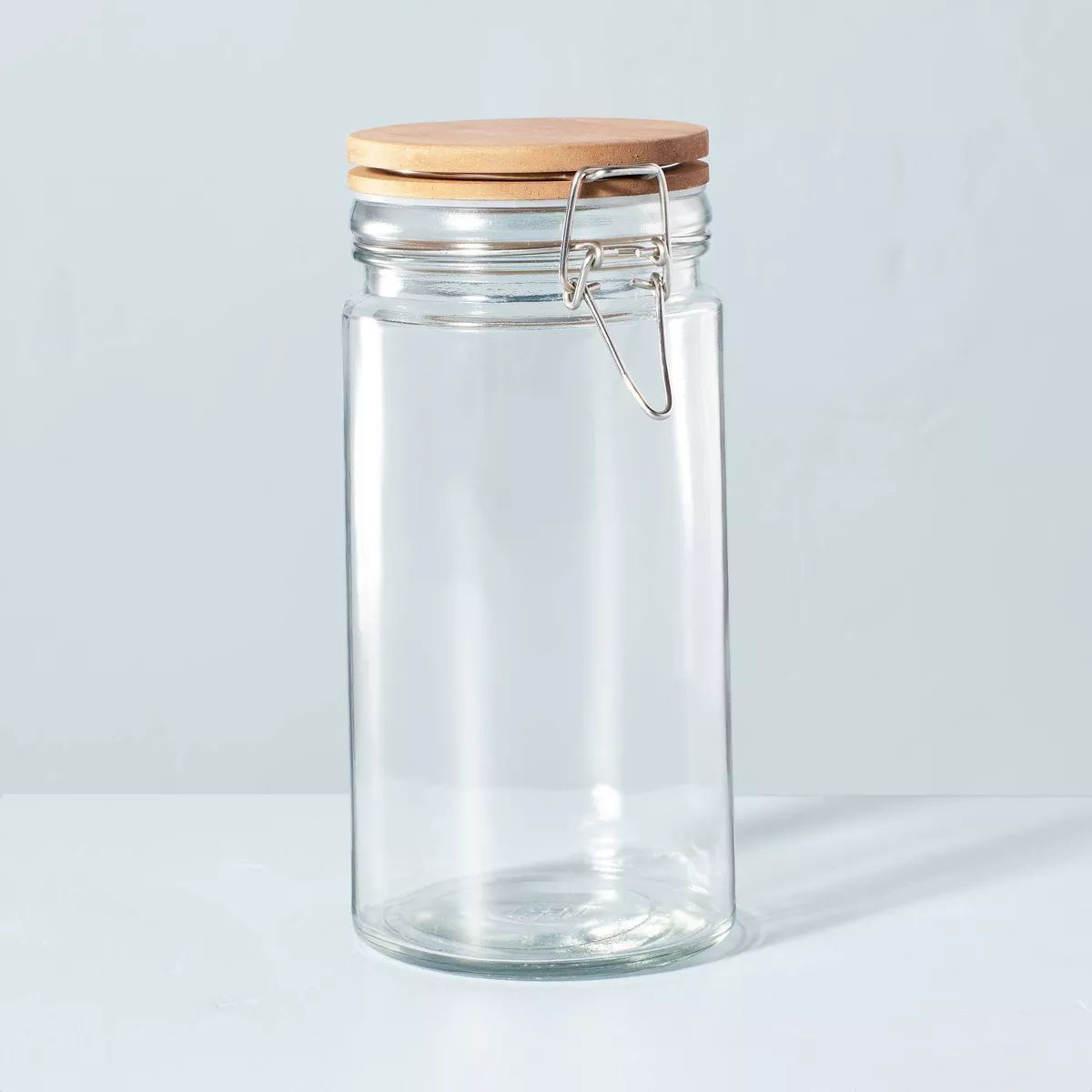 Large 47oz Glass & Wood Clamp Pantry Canister - Hearth & Hand™ with Magnolia | Target
