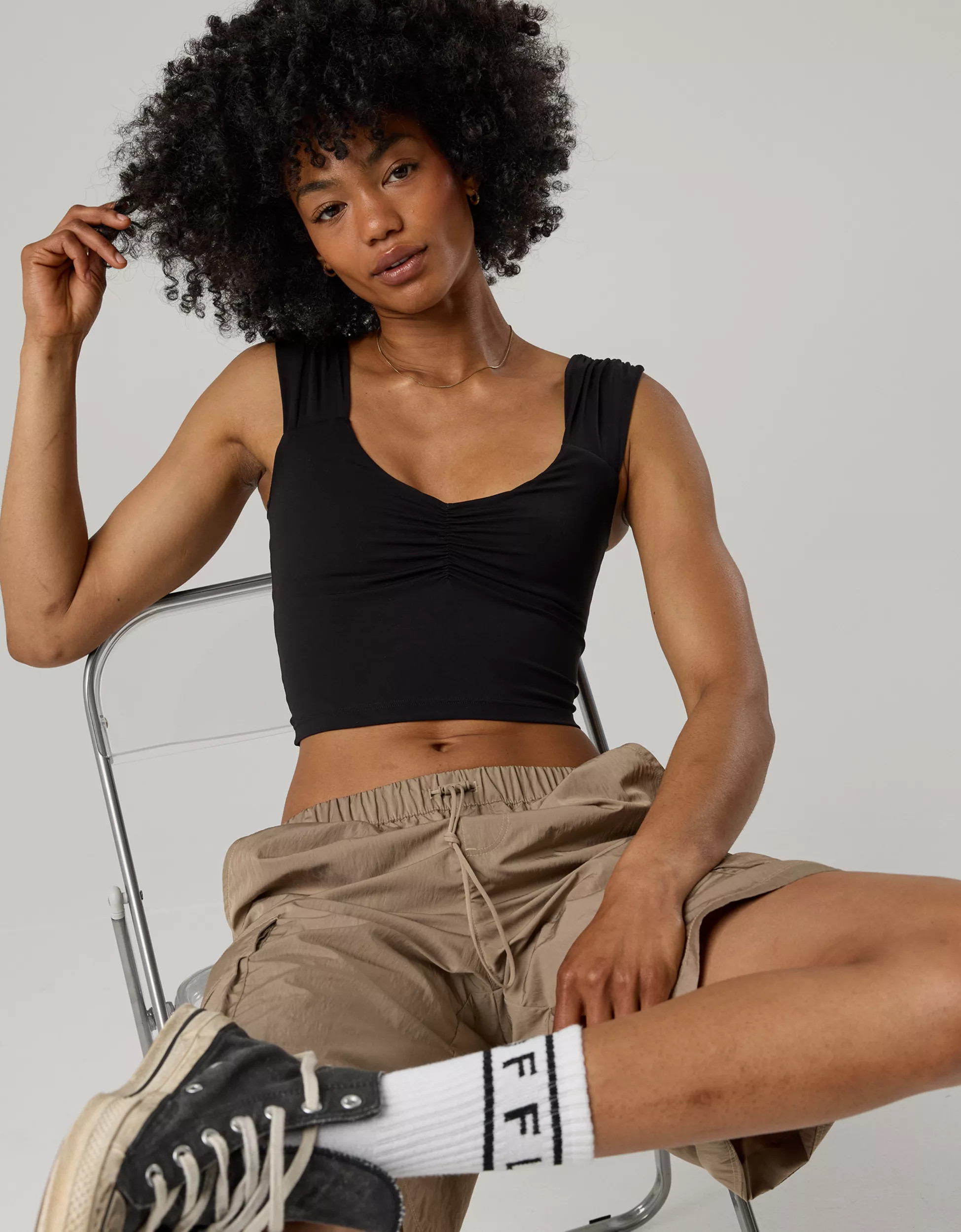 OFFLINE By Aerie Real Me XTRA Ruched Top | American Eagle Outfitters (US & CA)