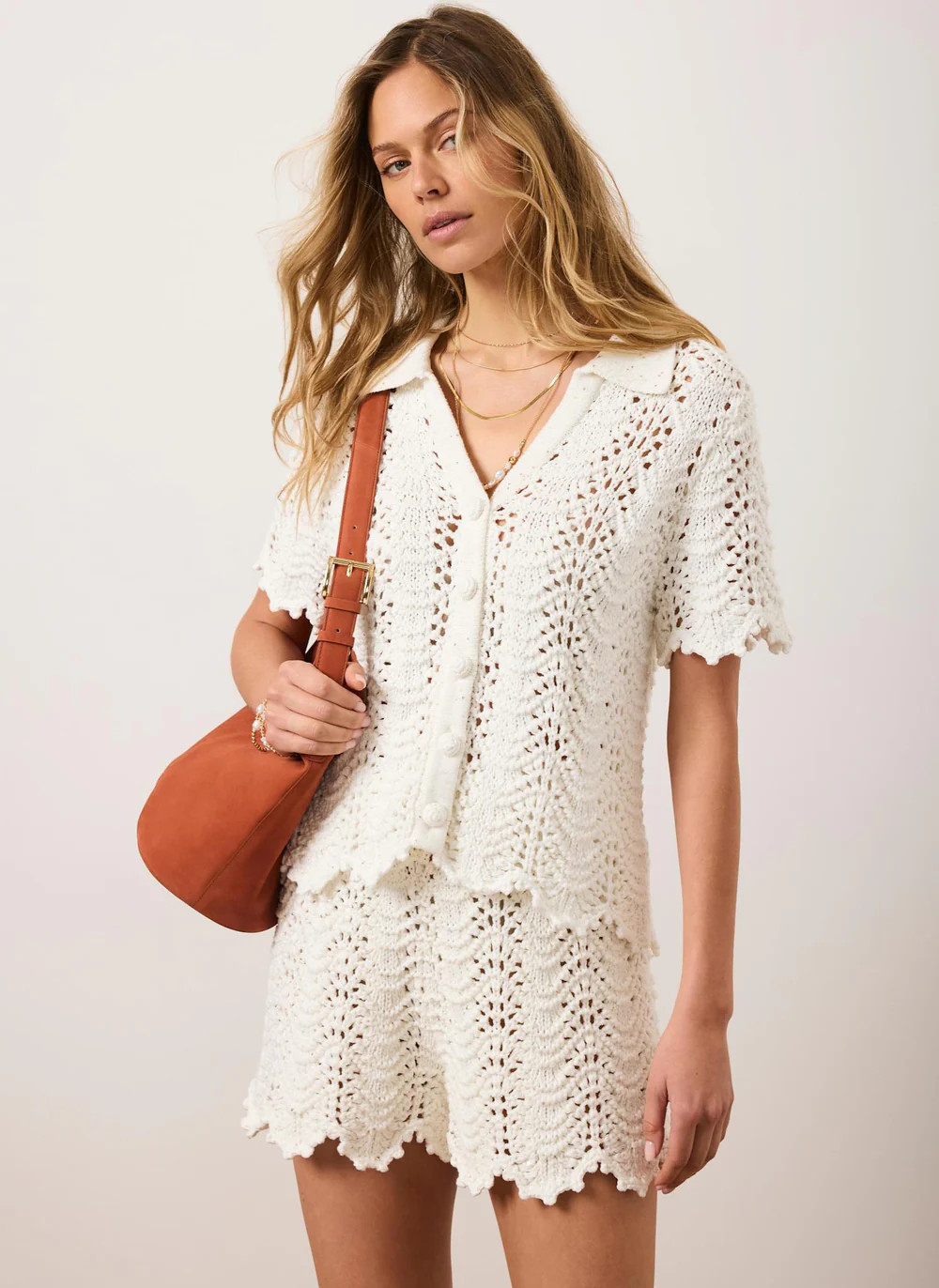 Cream Embellished Crochet Top | Mint Velvet