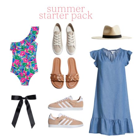 Summer starter pack ☀️ 

Sneakers with dresses. Fashionable hats that also shield your face from the sun. Adorable flats and the PRETTIEST one shoulder swimsuit! 

#LTKActive #LTKSeasonal #LTKTravel