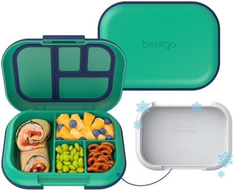 Bentgo Chill Kids 4-Compartment Bento Box Leakproof Lunch Box | Built-In Ice Pack, 3.3 Cup Capaci... | Amazon (US)