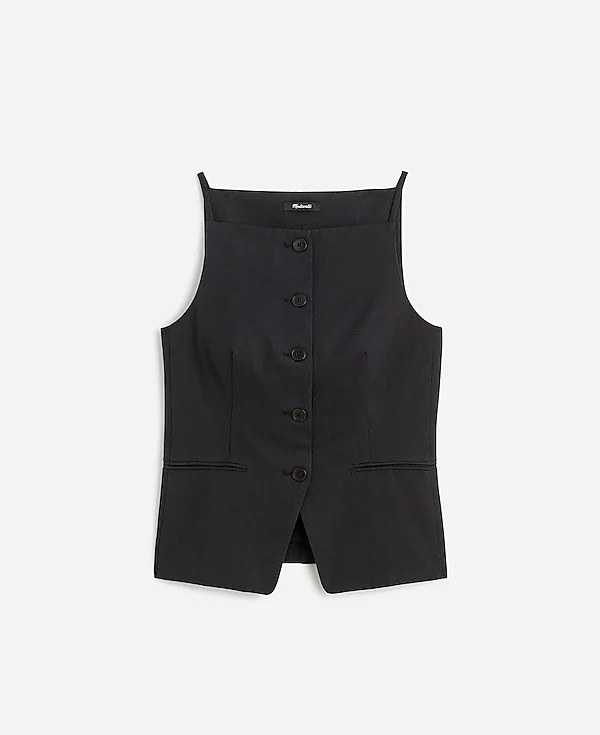 Square-Neck Vest in Drapey Twill | Madewell | Madewell