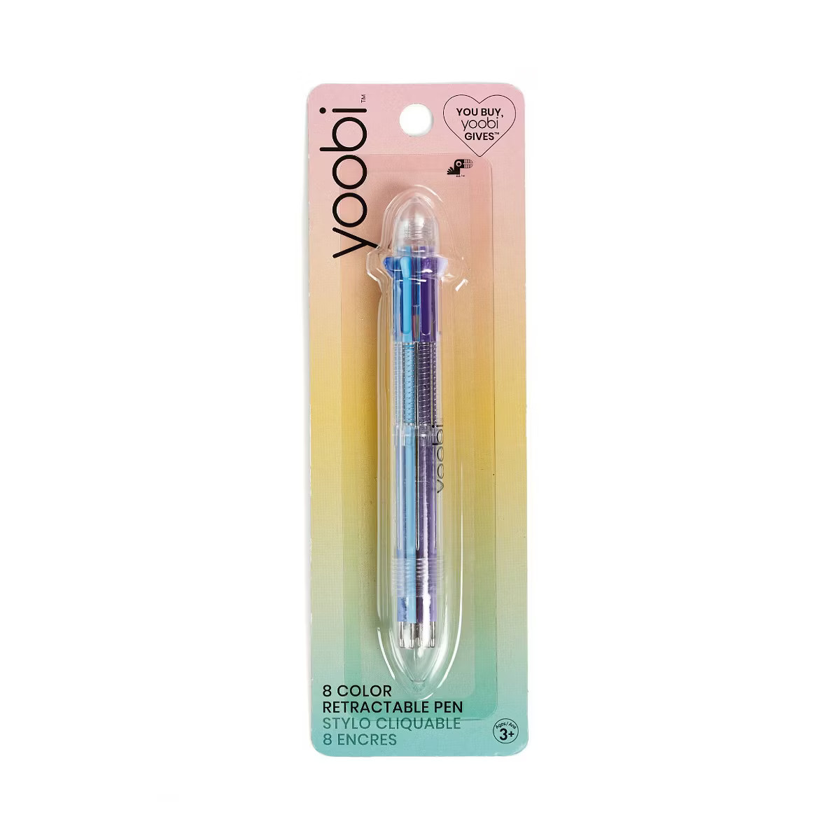 8" 1 Retractable Ballpoint Pen - Yoobi™: Multicolor Clicky Pen with 1.0mm Point, Stationery & O... | Target