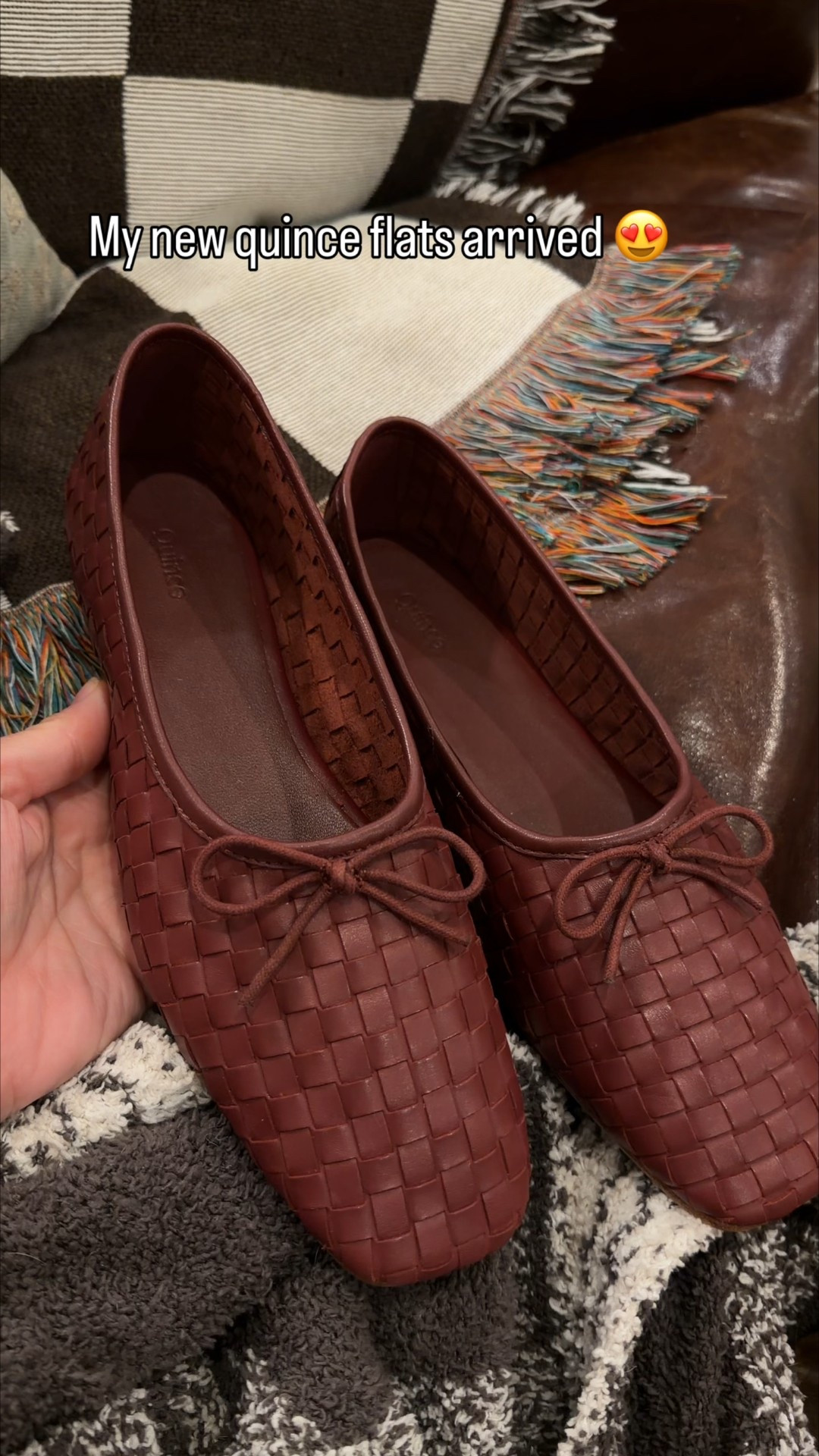 These Quince Italian Leather Handwoven Square Toe Ballet Flats (Merlot) are the kind of everyday shoe that instantly makes a minimalist outfit look polished—think jeans, trousers, wide-leg pants, dresses, work outfits, travel days, and “I need to look put together but stay comfy” errands. They’re made with a 100% Italian handwoven leather upper and have a cushioned leather insole with extra padding - at just $84, they are an incredible value. I wore them out for a recent date night and felt both fabulous and comfortable in them. They are also perfect for workwear and travel! ✈️

#LTKOver40 #LTKootd #LTKmomlife