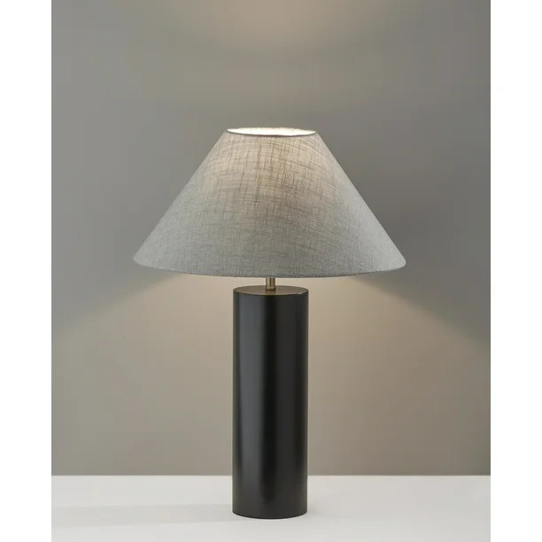 Adesso Martin Table Lamp, Black Poplar Wood with Antique Brass Accent | Walmart (US)