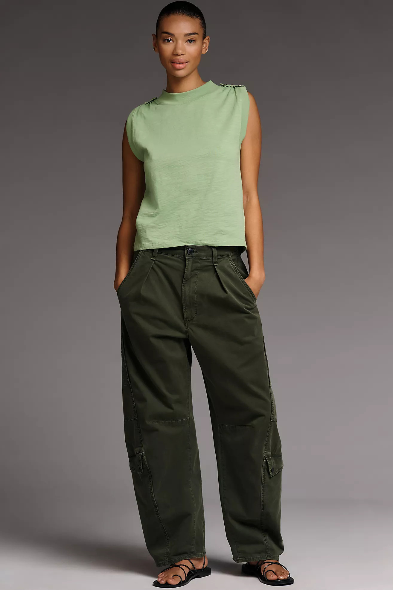 Nation Los Angeles Mikka Buttoned-Shoulder Tank | Anthropologie (US)