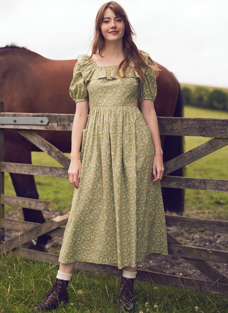 Laura Ashley X Joanie - Rhian Gracie Floral Print Midi Dress | Joanie