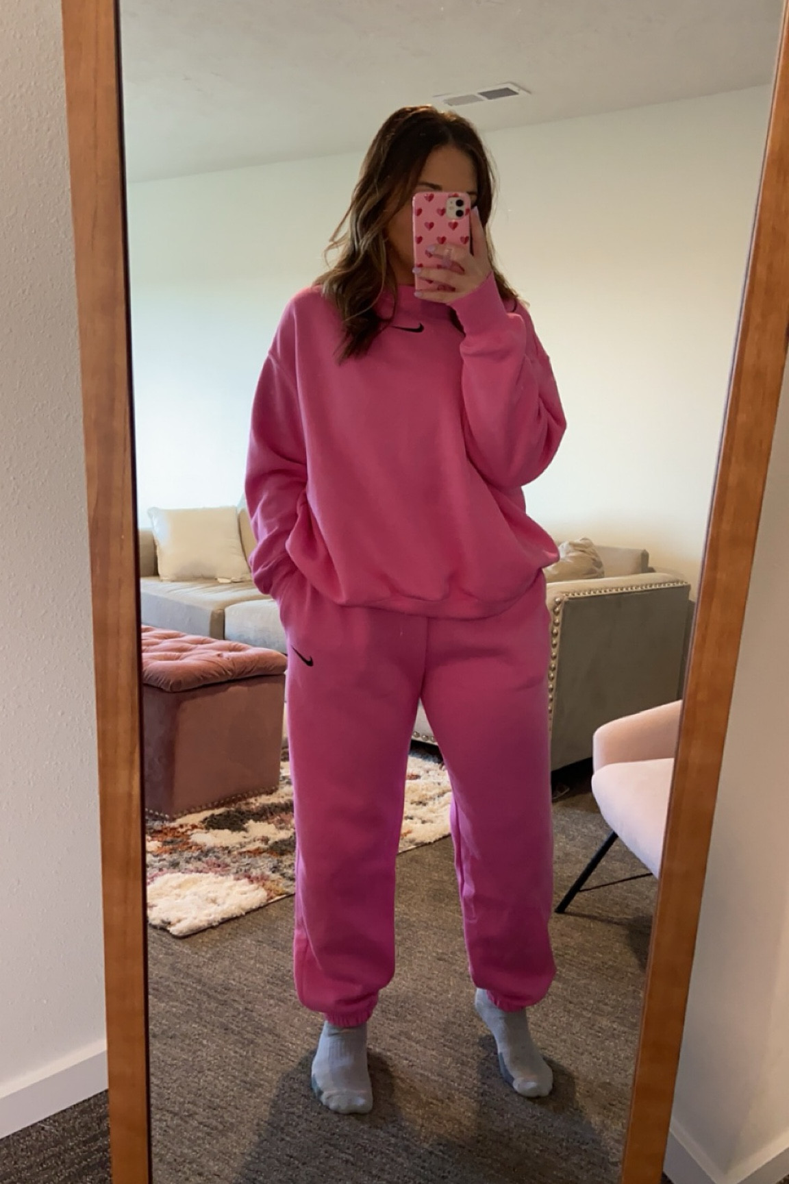 This oversized nike sweat set is the perfect travel outfit, errand fit or loungewear! So comfy and cute! Multiple colors available 💙

#LTKActive #LTKfitness #LTKtravel