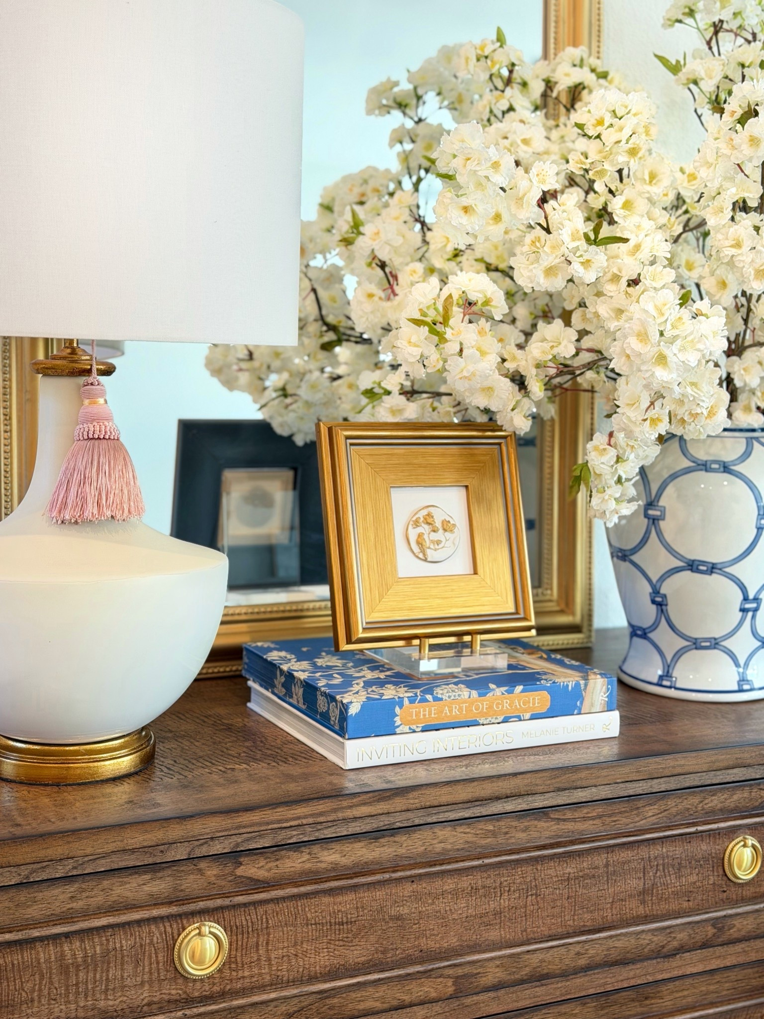 Amazon tassels under $10! Grabbed the pink to style for Valentine’s Day with some pink cherry blossoms 🌸💕 