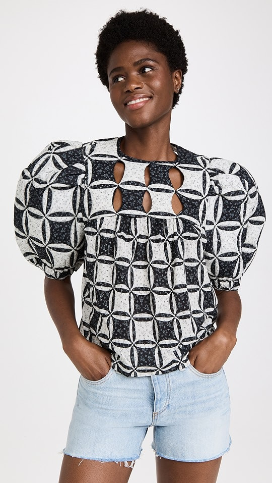 Catalina Puff Sleeve Cut-Out Top | Shopbop
