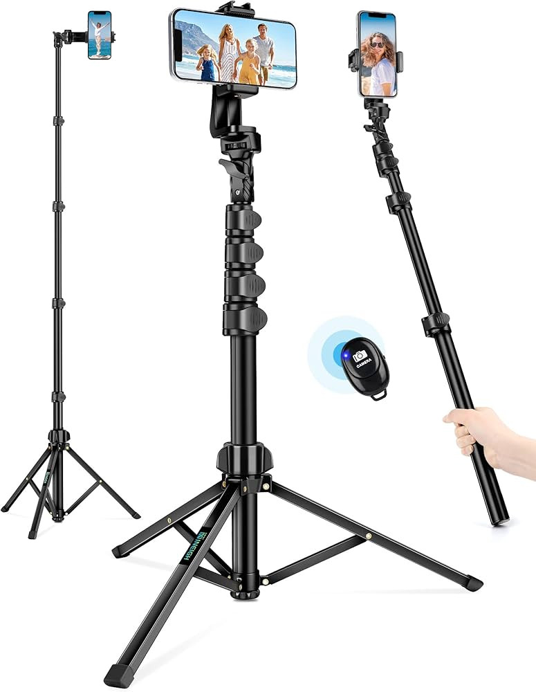 Phone Tripod, 71" Tripod for iPhone, Selfie Stick Tripod Stand with Remote, Phone Tripod & Tall T... | Amazon (US)