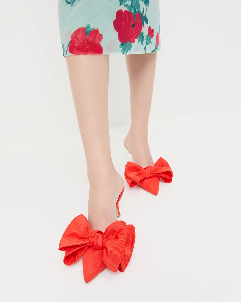 Margot Red Moiré Bow Mule | Loeffler Randall