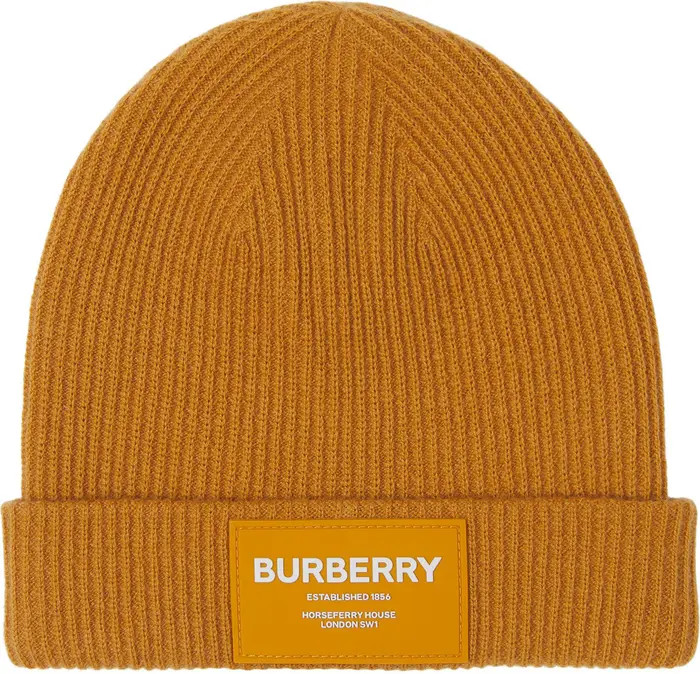 Kids' Ralph Horseferry Logo Rib Wool & Cashmere Beanie | Nordstrom