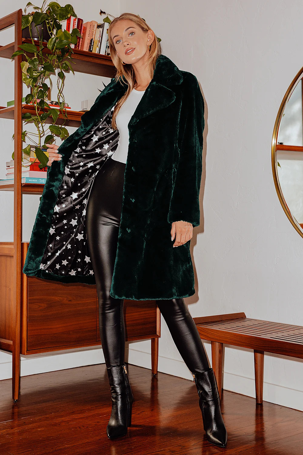 Going for Regal Dark Forest Green Faux Fur Long Coat | Lulus (US)