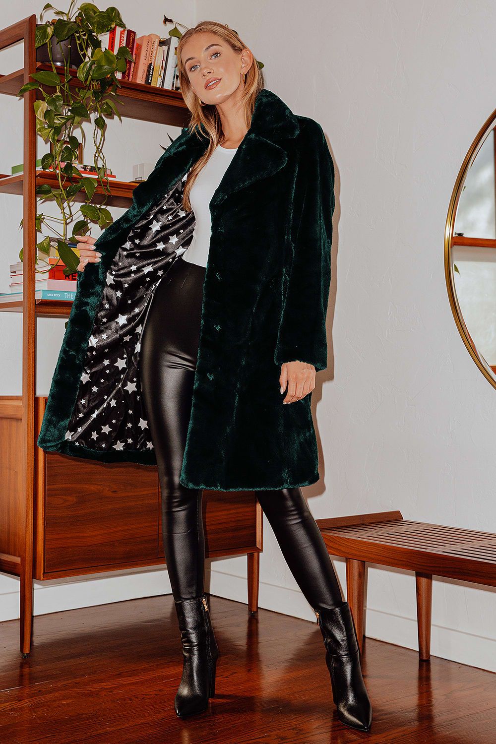 Going for Regal Dark Forest Green Faux Fur Long Coat | Lulus (US)