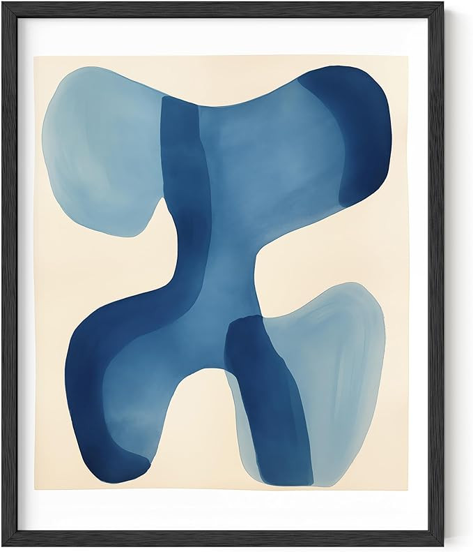 HAUS AND HUES Modern Abstract Wall Art - Blue and Green Living Room Art, Modern Artwork for Walls... | Amazon (US)