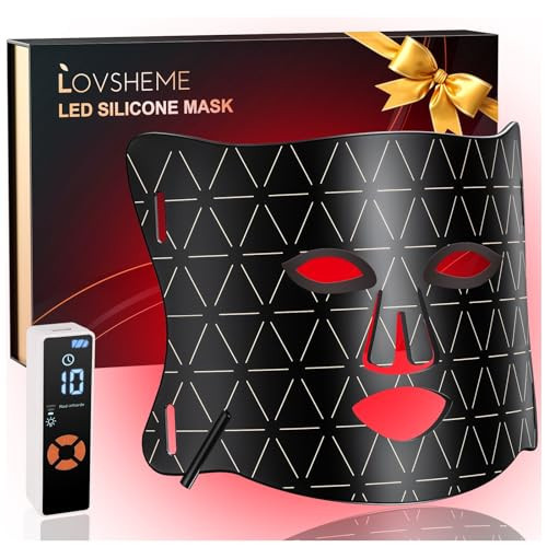 Lovsheme LED Face Mask Light Therapy - Professional Grade Skincare at Home – Red Light Therapy for Face for Acne, Wrinkles, Skin Rejuvenation – 3 Light Modes - Remote Control - includes Eye Protection | Amazon (US)