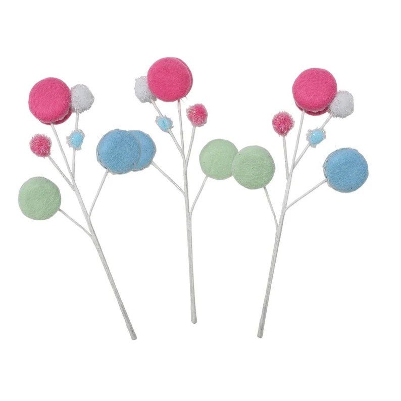 Macaroon Cookie Pastel Candy Christmas Floral Picks set of 3 - Etsy | Etsy (US)