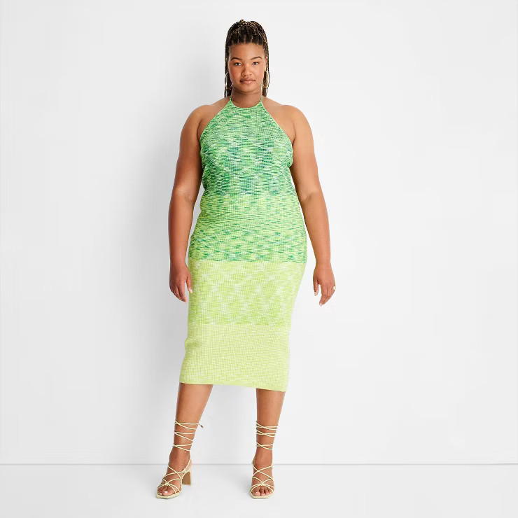 Women's Ombre Halter Tie Neck Midi Knit Dress - Future Collective™ with Alani Noelle | Target
