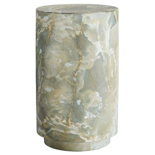 Arteriors Herbie Global Bazaar Jade Faux Marble Round Drum Accent Table | Kathy Kuo Home