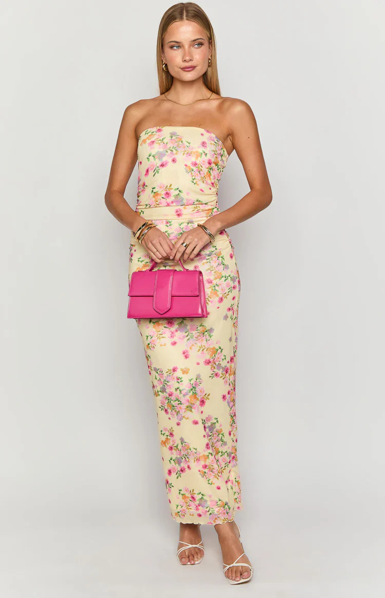 Imogen Yellow Bloom Maxi Dress | Beginning Boutique (US)