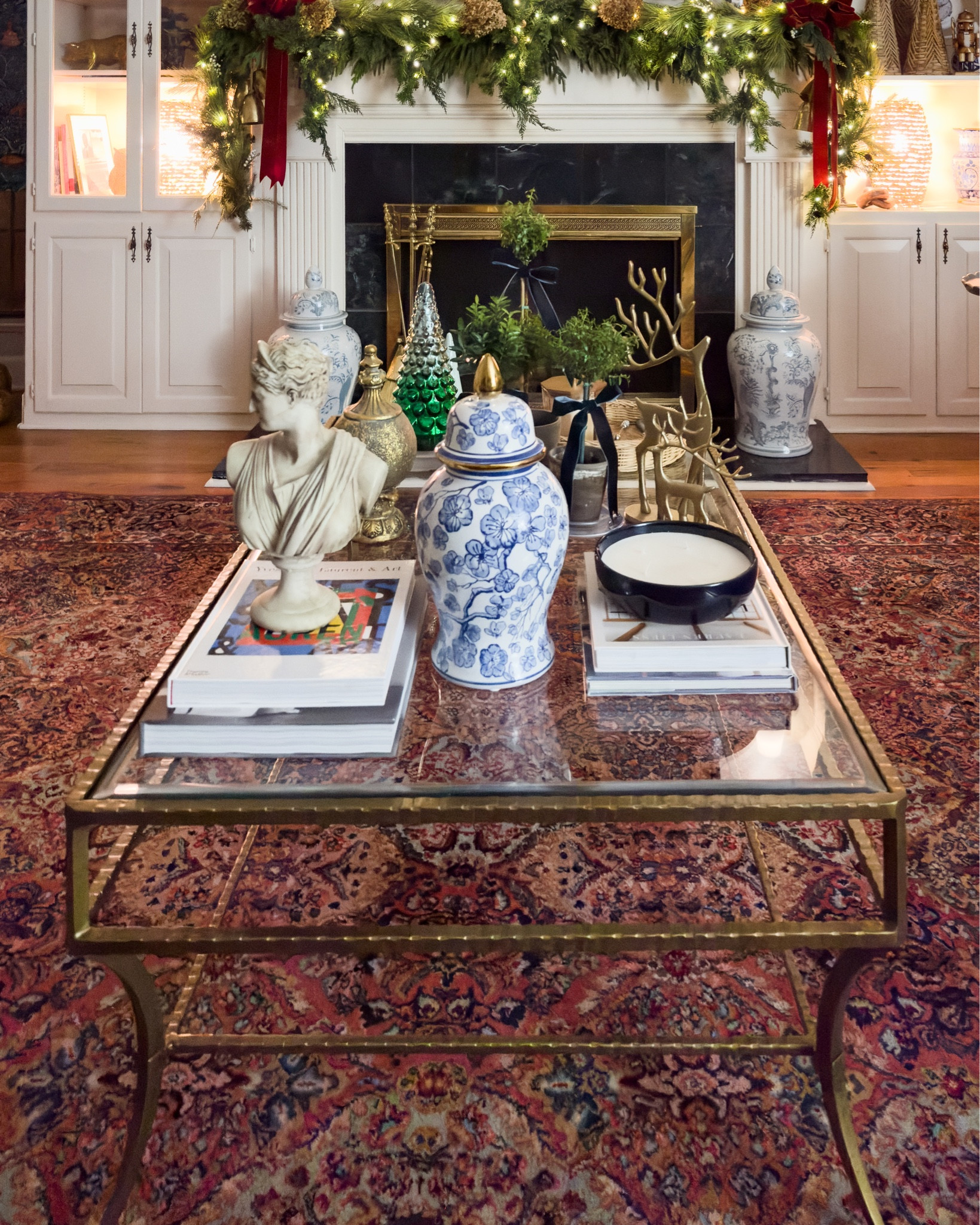 Coffee table decor, Christmas decor, reindeer, books on coffee table

#LTKHoliday #LTKhome