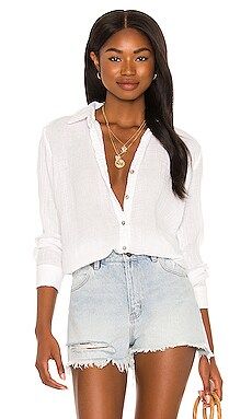 Michael Stars Leo Button Down Shirt in White from Revolve.com | Revolve Clothing (Global)