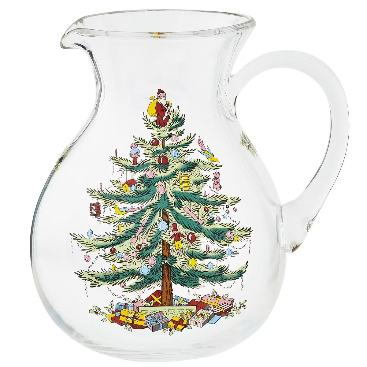 Spode Christmas Tree Glass Pitcher with Handle, 96oz, Festive Holiday Serveware, Beverage Jug | Target