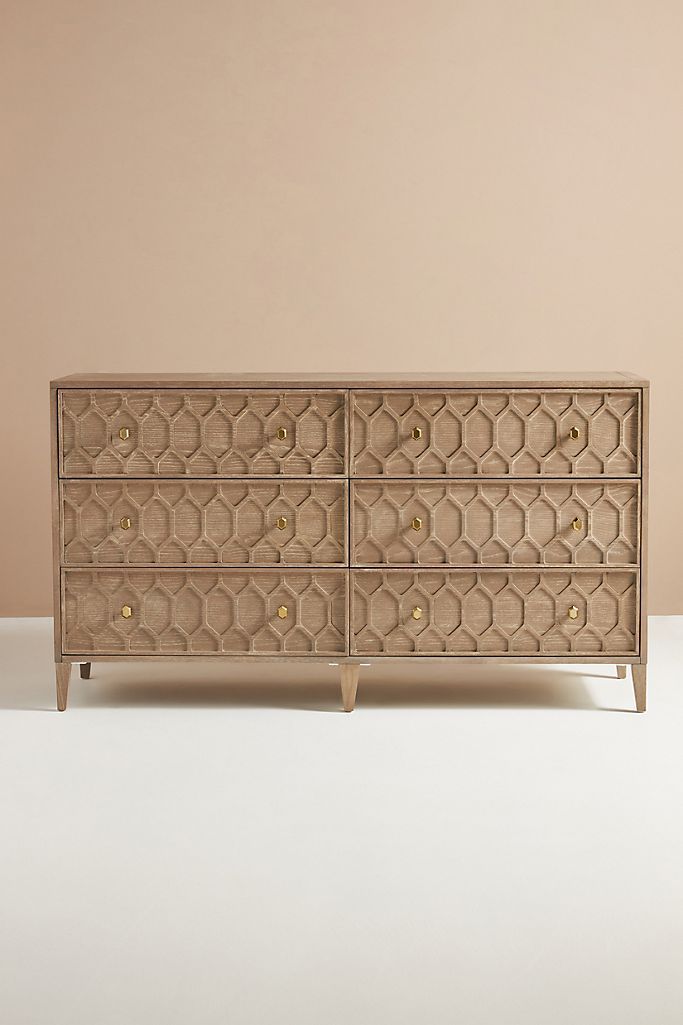 Textured Trellis Six-Drawer Dresser | Anthropologie (US)