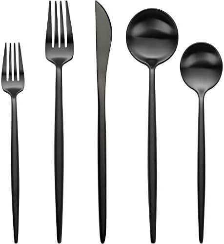Devico Matte Silverware Set, 20-Piece 18/10 Stainless Steel Flatware Cutlery Utensils Tableware S... | Amazon (US)