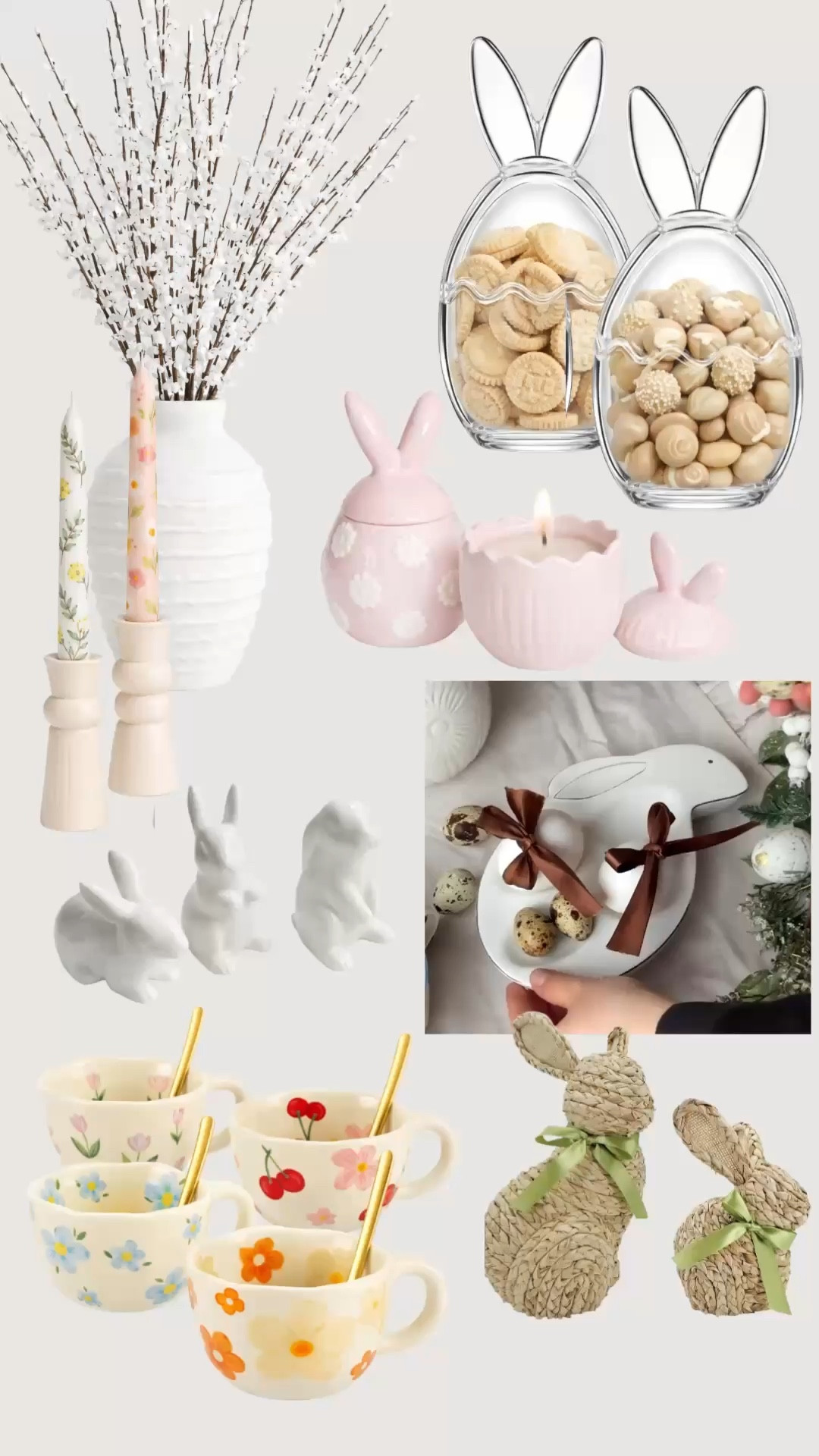 Spring Easter decor favorites 🤍🐰
Soft pastel pieces, bunny jars, floral candles, cute mugs and cozy details to style your home for spring. Everything is linked for easy shopping.

#springdecor #easterdecor #ltkhome #cozyhome #springhome #homedecorfinds #ltkstyle

#LTKHome #LTKSeasonal #LTKU