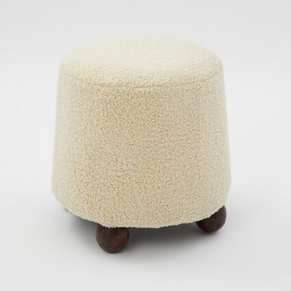 Cream Fleece Ottoman 42x40cm | TK Maxx