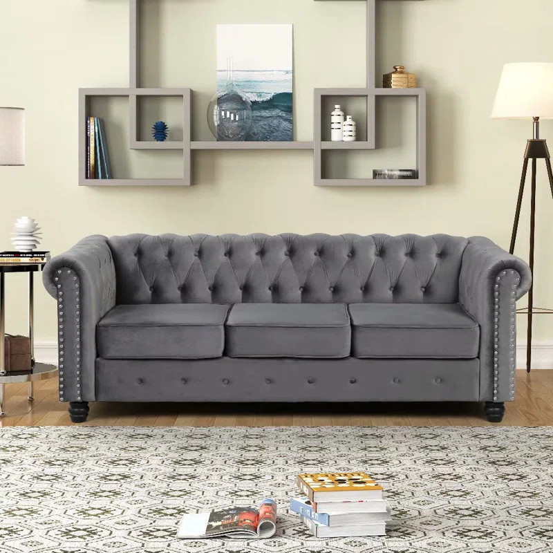 Adolina 82'' Rolled Arm Chesterfield Sofa | Wayfair North America