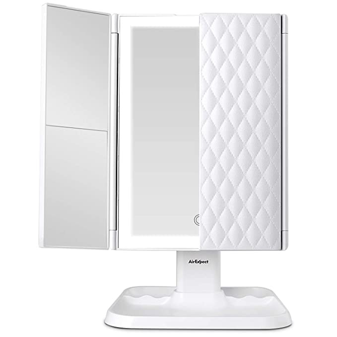 AirExpect Makeup Mirror Vanity Mirror with Lights - 3 Color Lighting Modes 72 LED Trifold Mirror,... | Amazon (US)