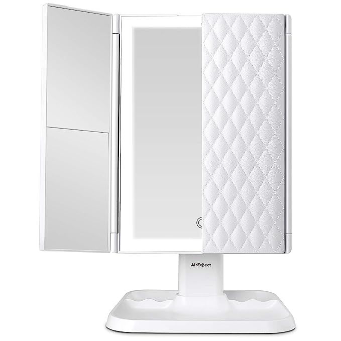 AirExpect Makeup Mirror Vanity Mirror with Lights - 3 Color Lighting Modes 72 LED Trifold Mirror,... | Amazon (US)